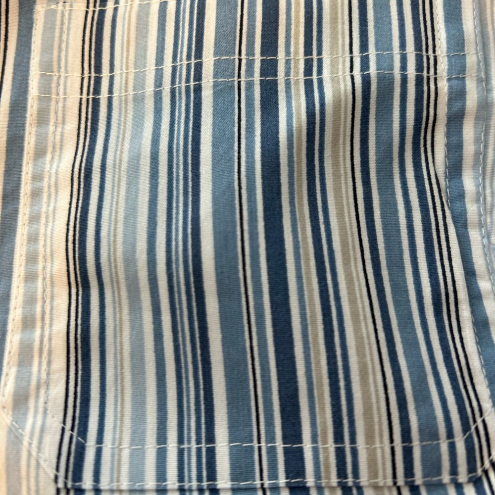 Stylish & Crisp Emily Daniels Blue Striped Women’s Large Shirt - NWOT - Picture 8 of 10
